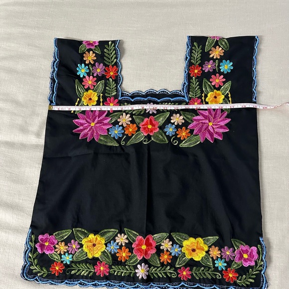 Black Mexican Shirt with flowers 💐🥰🛍️ - Picture 2 of 4